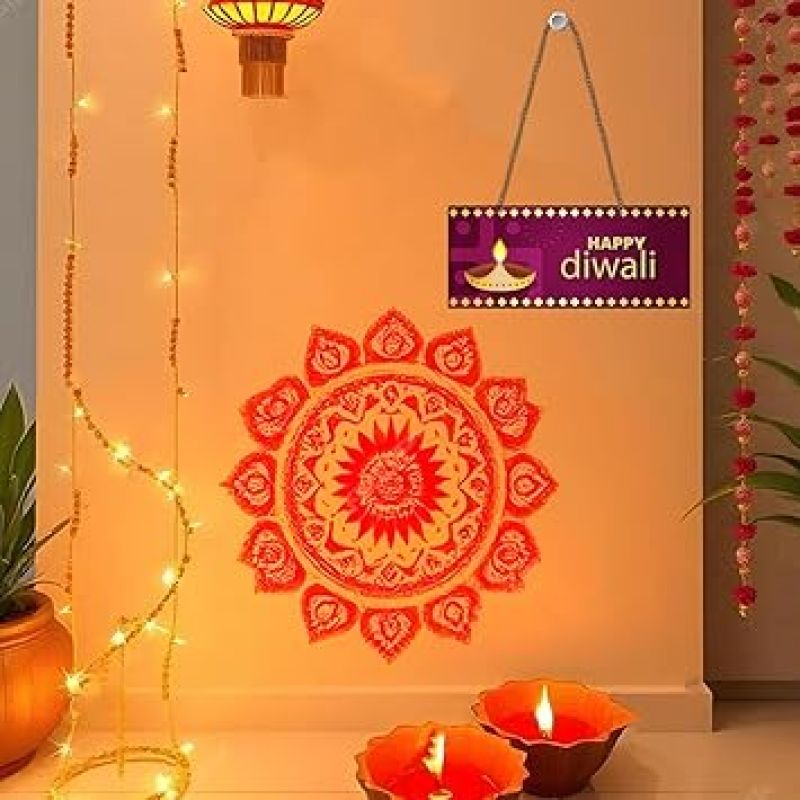 Happy Diwali Wooden Wall Hanging Decorations for Home, Office, Shop, Café Diwali Festival Decor Items Wall Art Decor Items