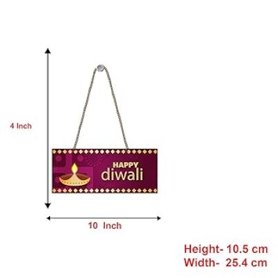 Happy Diwali Wooden Wall Hanging Decorations for Home, Office, Shop, Café Diwali Festival Decor Items Wall Art Decor Items
