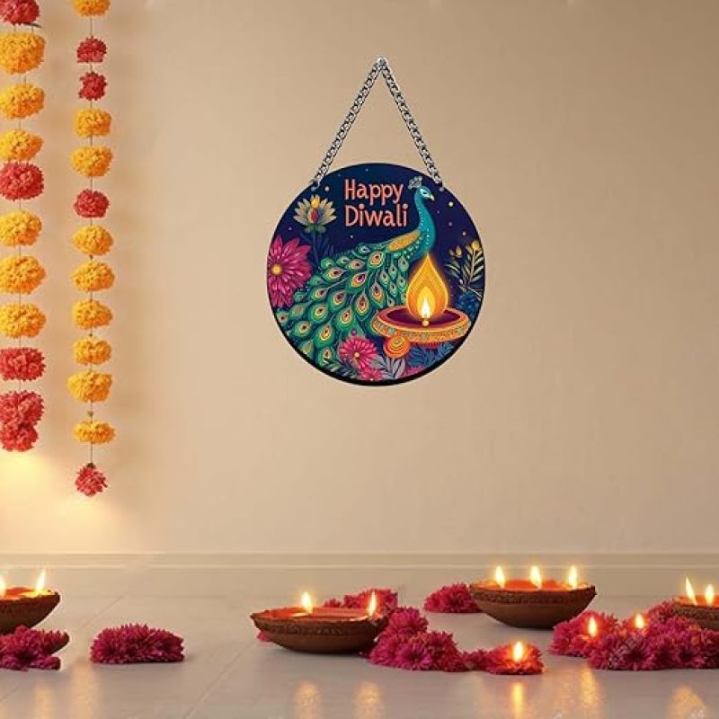 Happy Diwali Door Hanging for Home Decor Diwali Party Wall Hanging Decor Diwali Festival Wall Art Decor Diwali Decoration