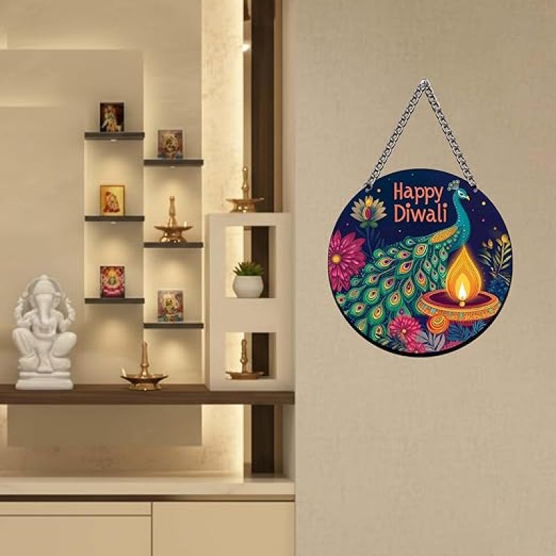 Happy Diwali Door Hanging for Home Decor Diwali Party Wall Hanging Decor Diwali Festival Wall Art Decor Diwali Decoration