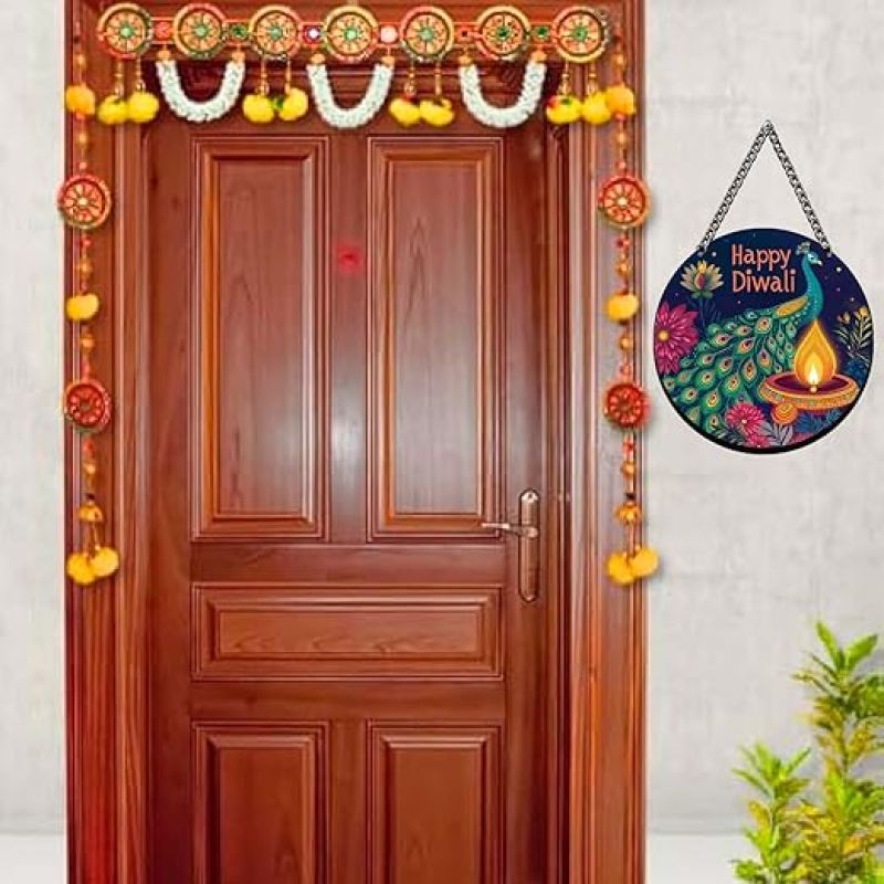 Happy Diwali Door Hanging for Home Decor Diwali Party Wall Hanging Decor Diwali Festival Wall Art Decor Diwali Decoration