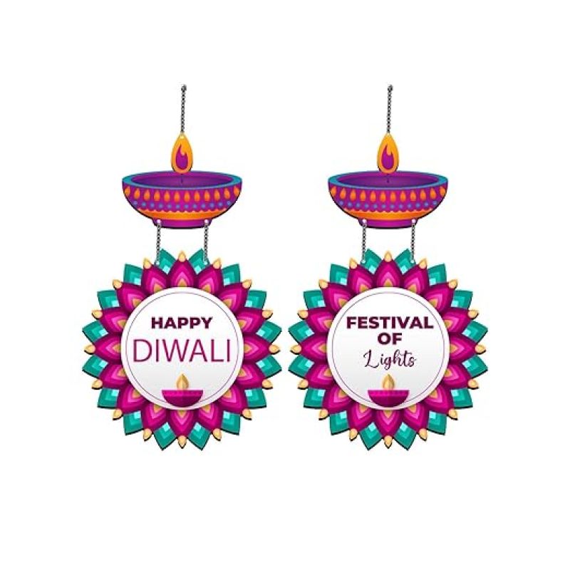 Happy Diwali Themed Door Wall Hanging Festival of Lights Party Front Door Hanging Decoration Hindu Festival Diwali Decor Indian Lakshmi Pooja Decorations