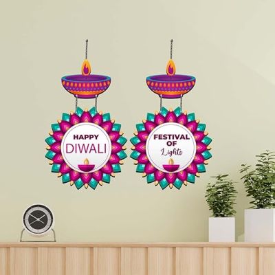 Happy Diwali Themed Door Wall Hanging Festival of Lights Party Front Door Hanging Decoration Hindu Festival Diwali Decor Indian Lakshmi Pooja Decorations