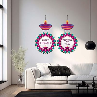 Happy Diwali Themed Door Wall Hanging Festival of Lights Party Front Door Hanging Decoration Hindu Festival Diwali Decor Indian Lakshmi Pooja Decorations