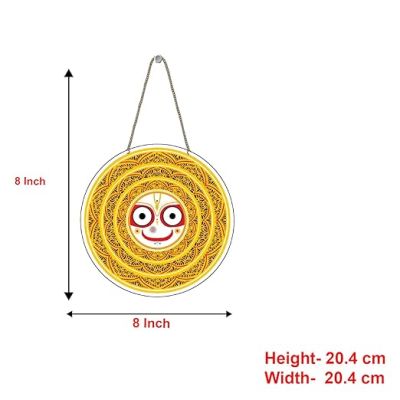 Jagannath Spiritual Wall Hanging For Mandir Decor Wood Wall Hanging For Home & Pooja Room Decoration Wooden Decorative Items Artworks Decoration Living Room Decor