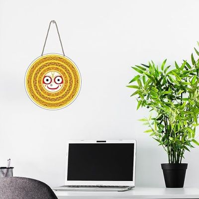 Jagannath Spiritual Wall Hanging For Mandir Decor Wood Wall Hanging For Home & Pooja Room Decoration Wooden Decorative Items Artworks Decoration Living Room Decor