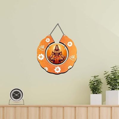 Hanuman Ji Wooden Wall Hanging Spiritual Wall Art for Home Decoration, Living Room, Bedroom, Office Lord Hanuman Blessings Pooja Room Wall Decor