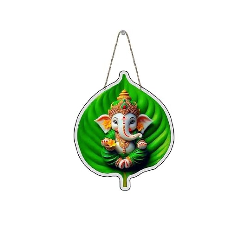 Ganesha Wooden Wall Art Hanging Decoration Perfect for Diwali or Housewarming Gift Ganpati Decorative Item For Living Room Pooja Room Wall Art Decor