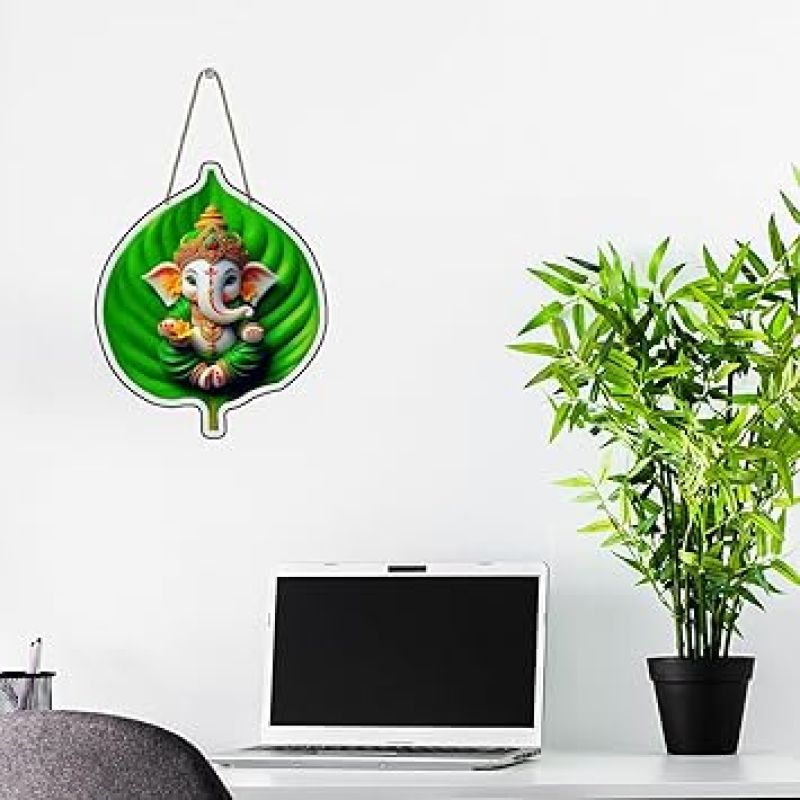 Ganesha Wooden Wall Art Hanging Decoration Perfect for Diwali or Housewarming Gift Ganpati Decorative Item For Living Room Pooja Room Wall Art Decor
