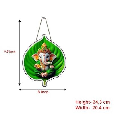Ganesha Wooden Wall Art Hanging Decoration Perfect for Diwali or Housewarming Gift Ganpati Decorative Item For Living Room Pooja Room Wall Art Decor