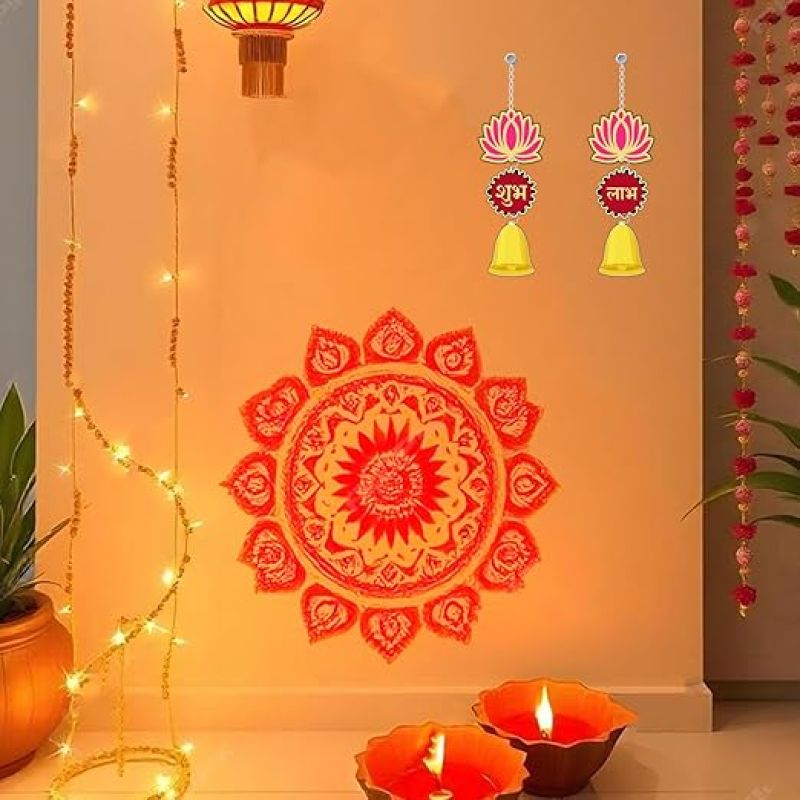 Subh Labh Wall Hanging For Diwali Decoration Pooja Room Decor Items, Door Decorative Items Hanging Traditional Home & Office Decoration Wall Art Decor