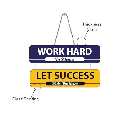 Work Hard In Silence Let Success Make The Noise Motivational Quote Printed Wall Hanging For Living Room Home Decor Items Gift Wall Art For Hall