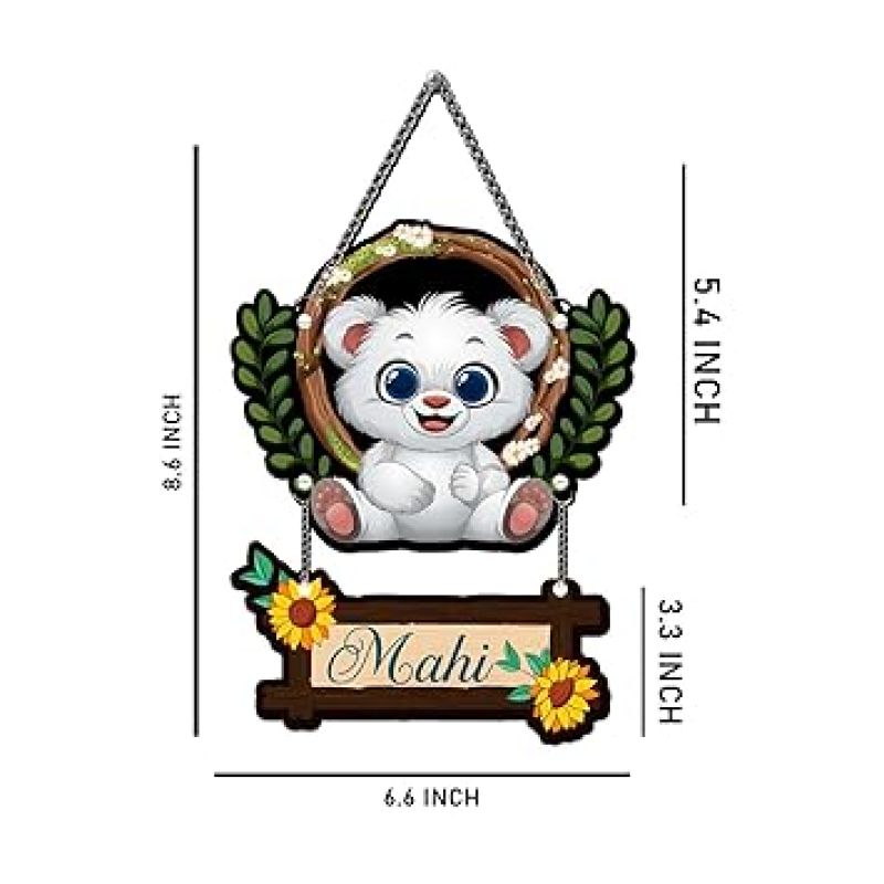 Personalized Cute Panda Wall Hanging For Home Decor Office Livingroom Bedroom Gift For Your Loved Daughter, Son, Sister Return Gift