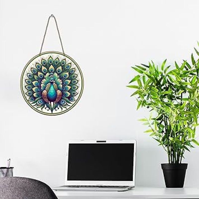 Beautiful Peacock Wooden Wall Hanging Decoration Items for Home Office Gift Wall Decor Hanging Items Wall Art Living Room Bedroom