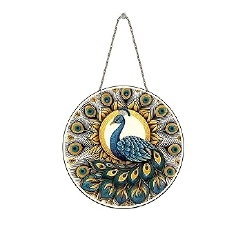 Wall Hanging Decoration Items for Home Gift MDF Art for Living Room Home and Wall Decor Modern Wood Hanger Diwali Decoration Wall Art (Multicolred Peacock)