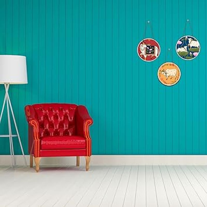 Pichwai Wooden Wall Hanging Decor | Decorative Hanging Items for Living Room Religious Art, Indian Traditional Wall Decor Cow Pichwai Design Wall Art Decoration Accessories
