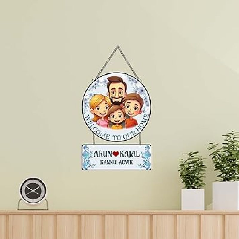 Personalized Welcome To Your Home Wall Hanging Customized With Name modern House Decoration Item For Gift Door Hanging Home Decor Items Office & Living Room