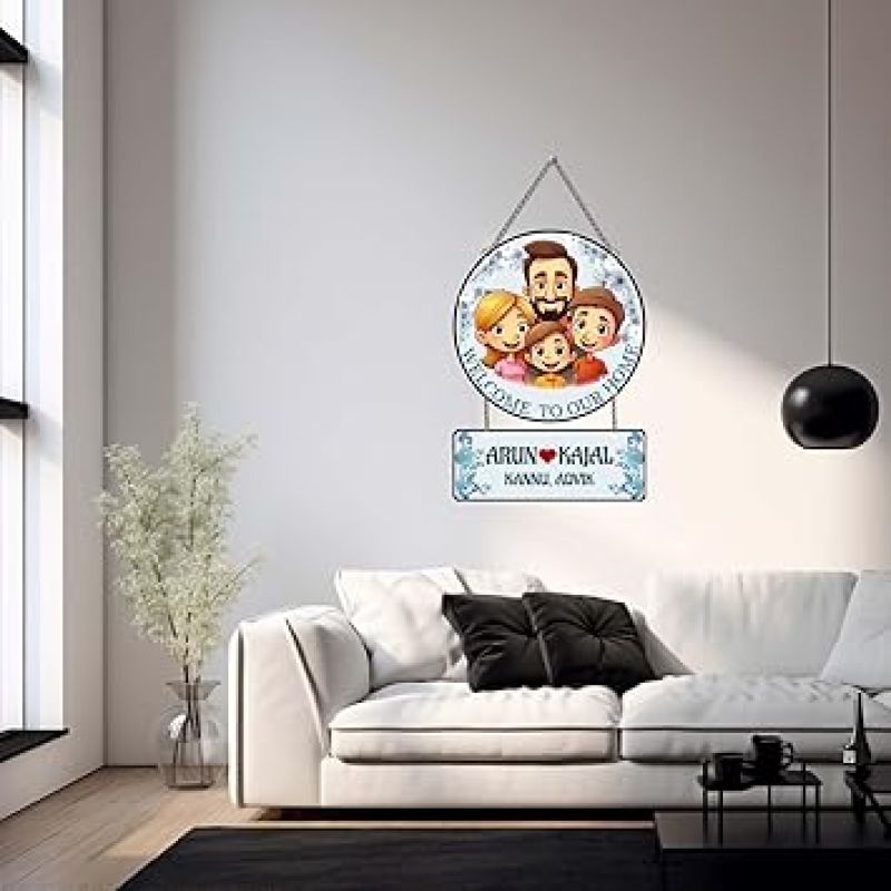 Personalized Welcome To Your Home Wall Hanging Customized With Name modern House Decoration Item For Gift Door Hanging Home Decor Items Office & Living Room
