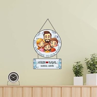Personalized Welcome To Your Home Wall Hanging Customized With Name modern House Decoration Item For Gift Door Hanging Home Decor Items Office & Living Room