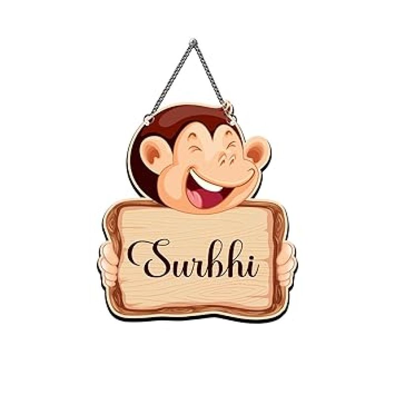 Personalized Funny Monkey Wall Hanging Customized With Name Home Decor Office Gift Living Room Bedroom Wooden Decorative Items Modern Decoration Return Gift