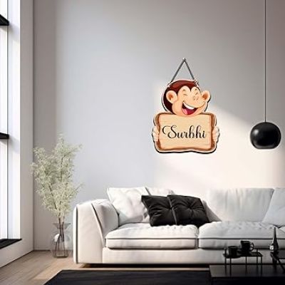 Personalized Funny Monkey Wall Hanging Customized With Name Home Decor Office Gift Living Room Bedroom Wooden Decorative Items Modern Decoration Return Gift