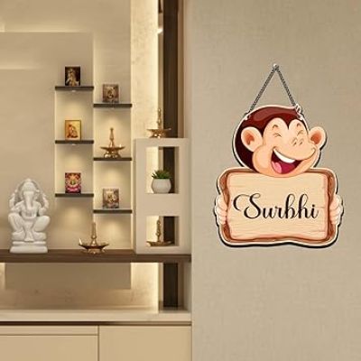 Personalized Funny Monkey Wall Hanging Customized With Name Home Decor Office Gift Living Room Bedroom Wooden Decorative Items Modern Decoration Return Gift