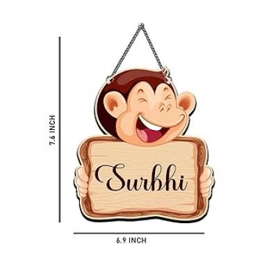 Personalized Funny Monkey Wall Hanging Customized With Name Home Decor Office Gift Living Room Bedroom Wooden Decorative Items Modern Decoration Return Gift