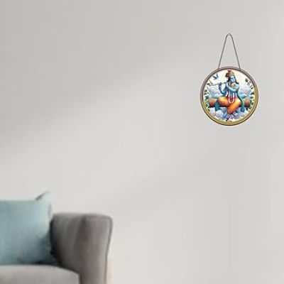 Lord Krishna Wooden Wall Hanging For Living Room Bedroom Hall Home Office Motivational Religious Décor Spiritual Hindu Wall Décor