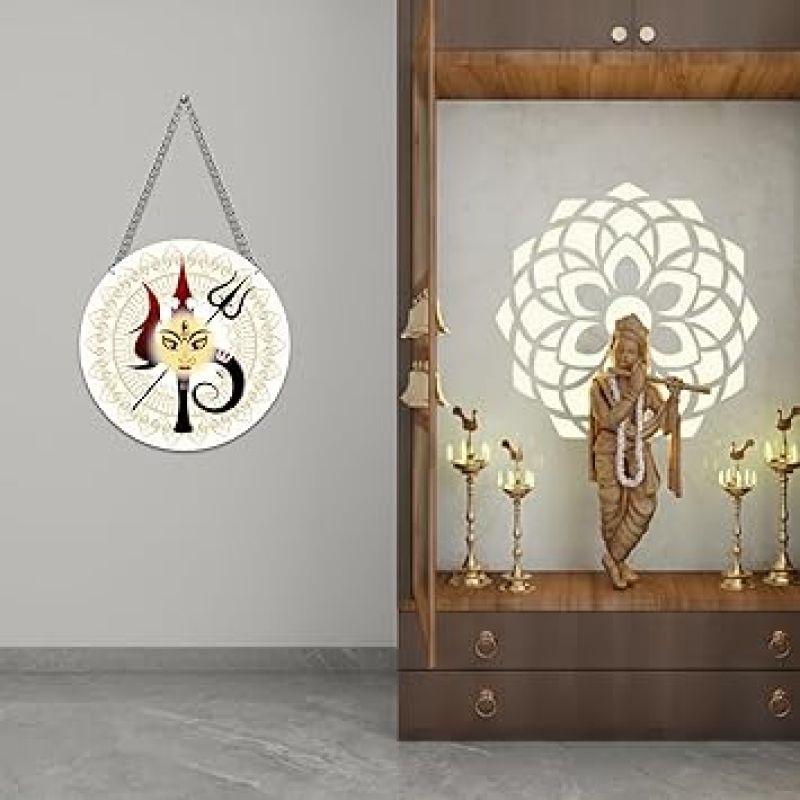 Mata Durga Wooden Wall Hanging For Pooja Room, Bedroom, Living Room Decor Navratri Festival Home Decoration Temple Decor Blessing Gift