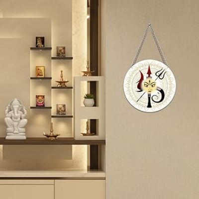 Mata Durga Wooden Wall Hanging For Pooja Room, Bedroom, Living Room Decor Navratri Festival Home Decoration Temple Decor Blessing Gift