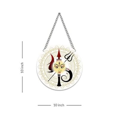Mata Durga Wooden Wall Hanging For Pooja Room, Bedroom, Living Room Decor Navratri Festival Home Decoration Temple Decor Blessing Gift