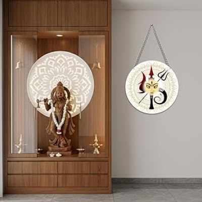 Mata Durga Wooden Wall Hanging For Pooja Room, Bedroom, Living Room Decor Navratri Festival Home Decoration Temple Decor Blessing Gift