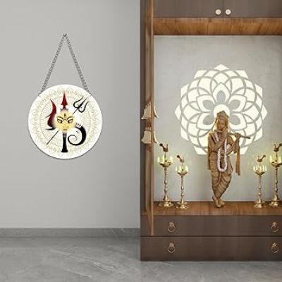 Mata Durga Wooden Wall Hanging For Pooja Room, Bedroom, Living Room Decor Navratri Festival Home Decoration Temple Decor Blessing Gift