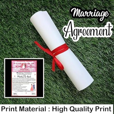 Personalized Marriage Contract Agreement Certificate Customized With Name Surprise Gift For Husband Wife Gift For Anniversary, Wedding For Husband, Wife, Boyfriend, Girlfriend, Fiance