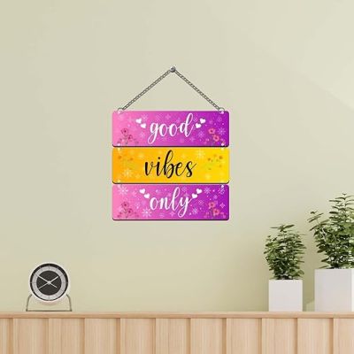 Good Vibes Only Wooden Wall Hanging For Living Room Bedroom Home Decor Office Wall Art Home Decoration Items Stylish | Birthday Gift For Student Motivational Gift For Friends