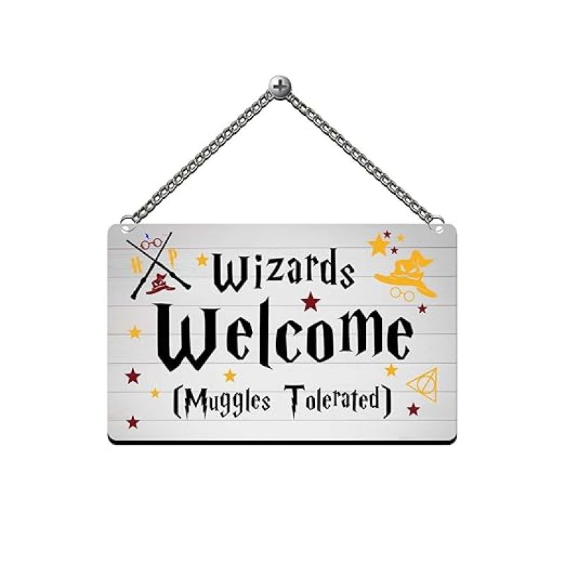 Wizards Welcome Wood Wall Hanging Decor Harry Porter Theme Wall Hanging Wall Art Decor Wall Decoration Items for Living Room Home Decor Items
