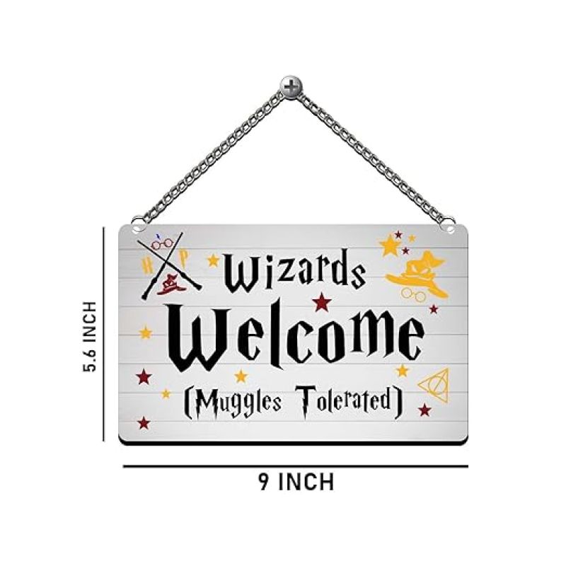 Wizards Welcome Wood Wall Hanging Decor Harry Porter Theme Wall Hanging Wall Art Decor Wall Decoration Items for Living Room Home Decor Items