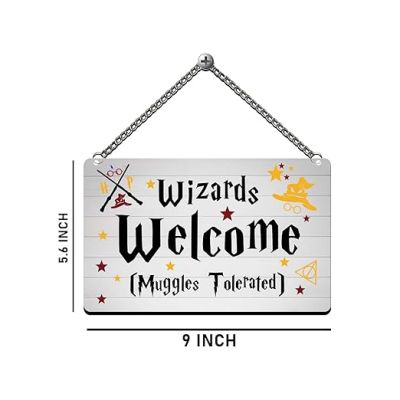 Wizards Welcome Wood Wall Hanging Decor Harry Porter Theme Wall Hanging Wall Art Decor Wall Decoration Items for Living Room Home Decor Items