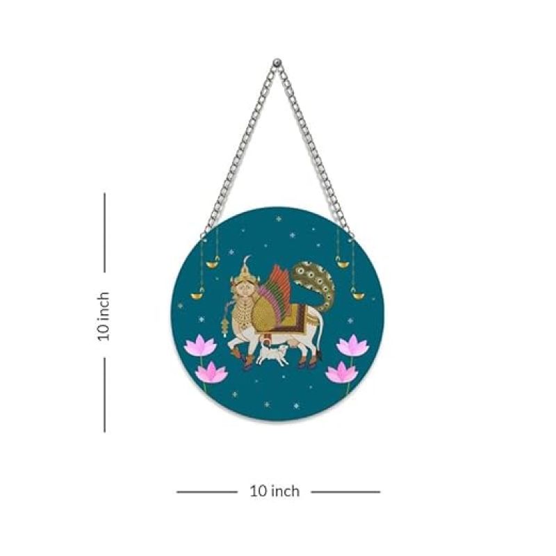 Pichwai Art Wooden Wall Hanging Decoration For Home, Bedroom, Living Room & Hall Traditional Wall Art Modern Decor Diwali Decoration Cow Art Wall Decor