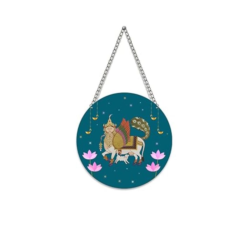 Pichwai Art Wooden Wall Hanging Decoration For Home, Bedroom, Living Room & Hall Traditional Wall Art Modern Decor Diwali Decoration Cow Art Wall Decor