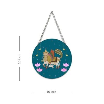 Pichwai Art Wooden Wall Hanging Decoration For Home, Bedroom, Living Room & Hall Traditional Wall Art Modern Decor Diwali Decoration Cow Art Wall Decor