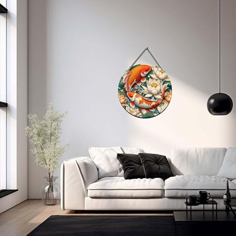Koi Fish Wall Hanging for Home Office Living Room Balcony Gift Decorative Items For Home Wall Modern Artworks Items Wall Sculpture
