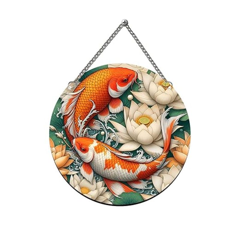 Koi Fish Wall Hanging for Home Office Living Room Balcony Gift Decorative Items For Home Wall Modern Artworks Items Wall Sculpture