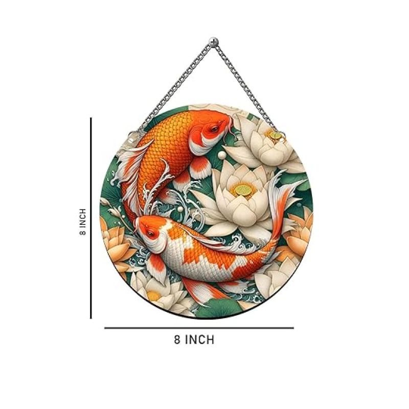 Koi Fish Wall Hanging for Home Office Living Room Balcony Gift Decorative Items For Home Wall Modern Artworks Items Wall Sculpture