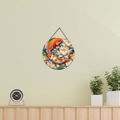 Koi Fish Wall Hanging for Home Office Living Room Balcony Gift Decorative Items For Home Wall Modern Artworks Items Wall Sculpture