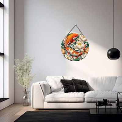 Koi Fish Wall Hanging for Home Office Living Room Balcony Gift Decorative Items For Home Wall Modern Artworks Items Wall Sculpture