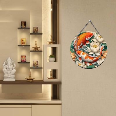 Koi Fish Wall Hanging for Home Office Living Room Balcony Gift Decorative Items For Home Wall Modern Artworks Items Wall Sculpture