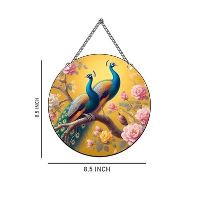 Wooden Peacock Wall Hanging Artwork for Home & Office Decoration Wall Decor Hanging Items Wall Art Best Gift for Festivals Peacock Theme Wall Decor for Room