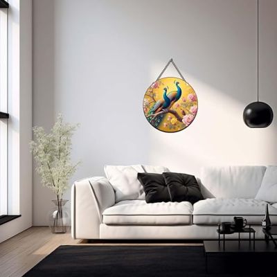 Wooden Peacock Wall Hanging Artwork for Home & Office Decoration Wall Decor Hanging Items Wall Art Best Gift for Festivals Peacock Theme Wall Decor for Room