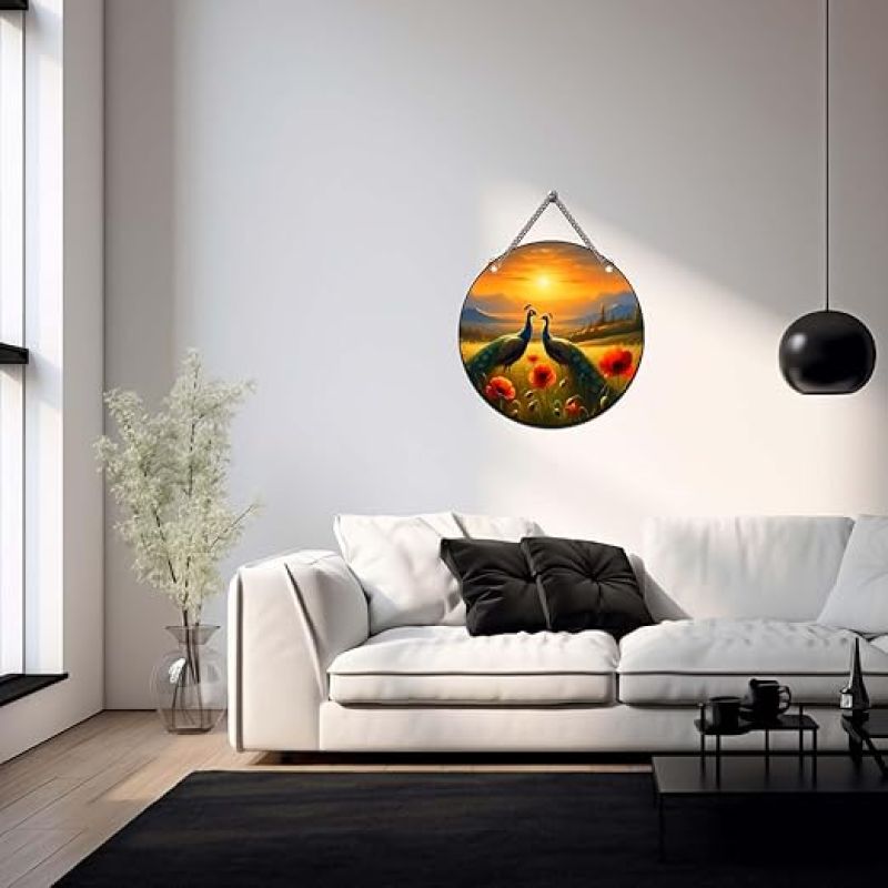 Wall Hanging Decoration Items for Home | Bedroom Mdf Designer Artwork for Living Room Ideal Gift Stylish Modern Decor Item for Hall (Peacock Wall Hanging)